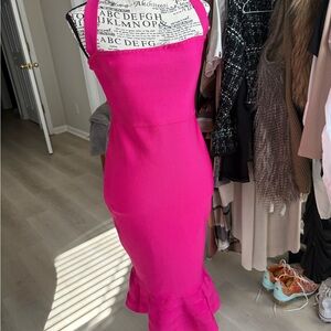 Chic Fuchsia Midi Dress